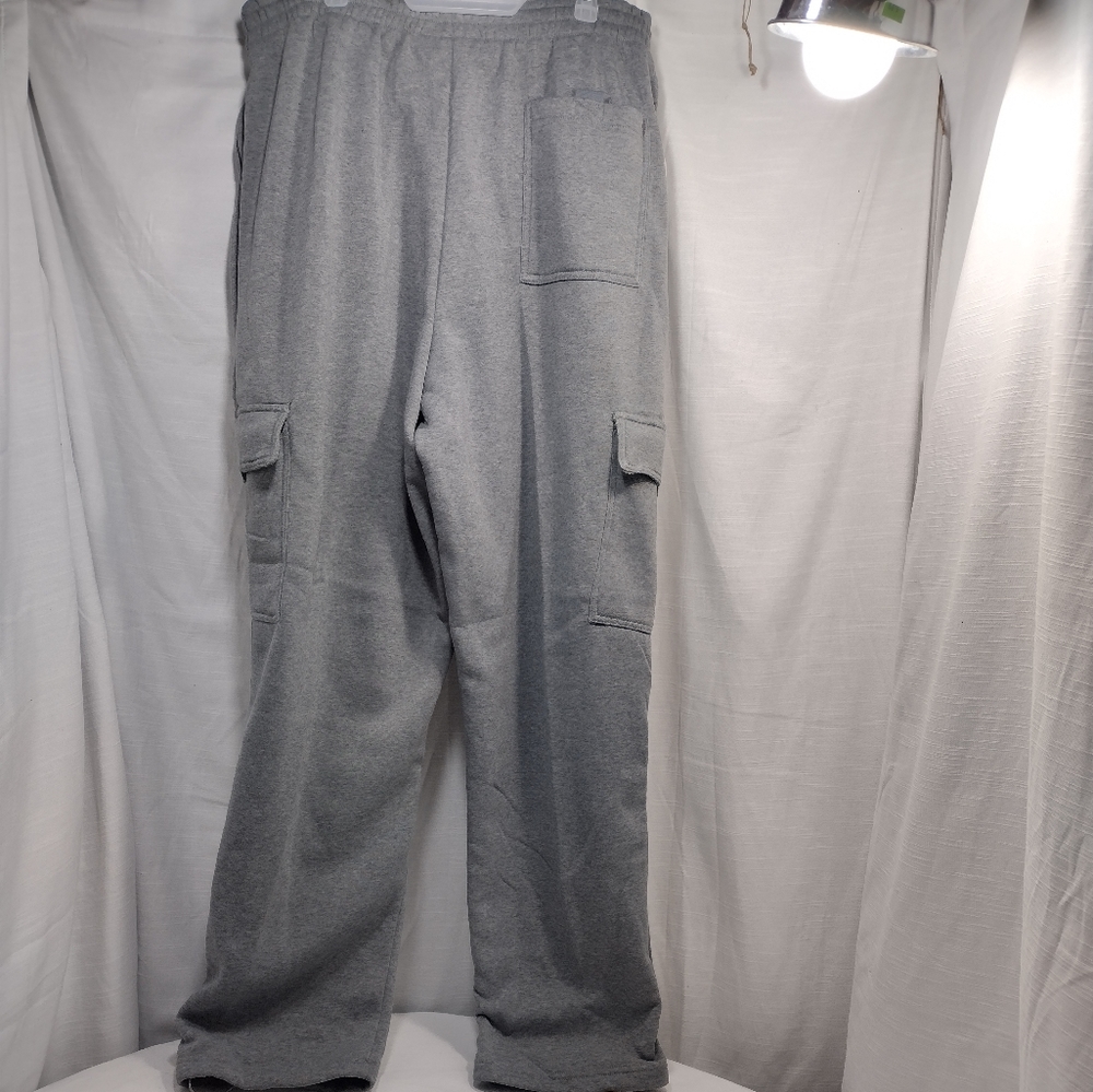 Oscar Sports Big & Tall Heather Gray Fleece Lined Jogging Pants - Picture 8 of 15
